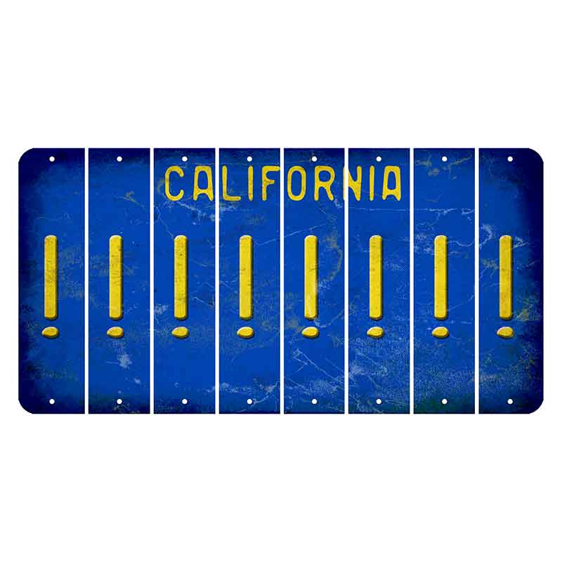 California Blue Cut License Plate Strips (Set of 8)