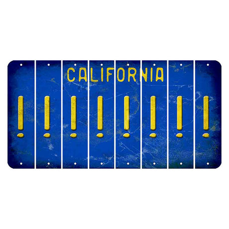 California Blue Cut License Plate Strips (Set of 8)