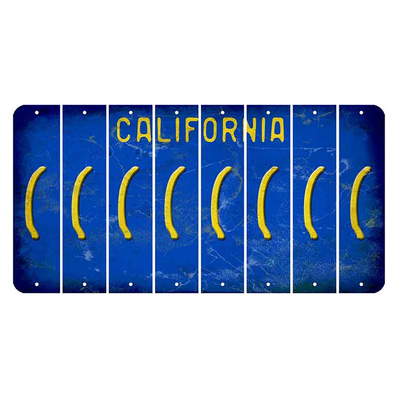 California Blue Cut License Plate Strips (Set of 8)