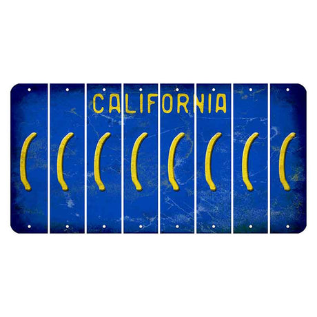 California Blue Cut License Plate Strips (Set of 8)