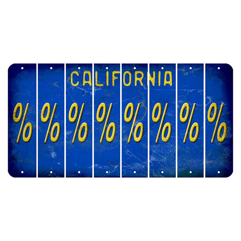 California Blue Cut License Plate Strips (Set of 8)