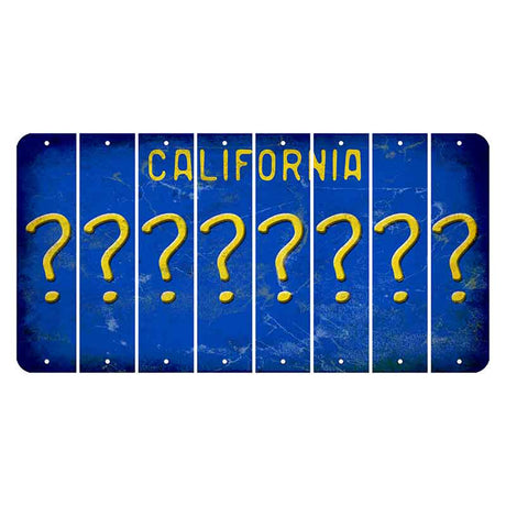 California Blue Cut License Plate Strips (Set of 8)