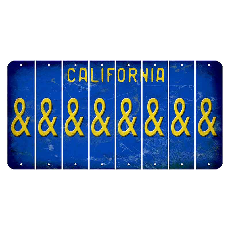 California Blue Cut License Plate Strips (Set of 8)