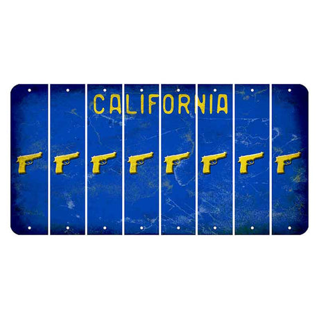 California Blue Cut License Plate Strips (Set of 8)