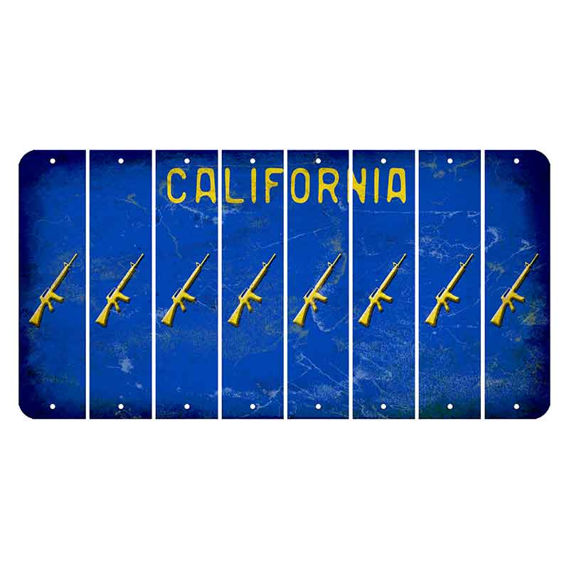 California Blue Cut License Plate Strips (Set of 8)