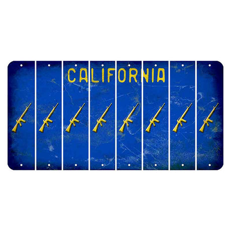 California Blue Cut License Plate Strips (Set of 8)