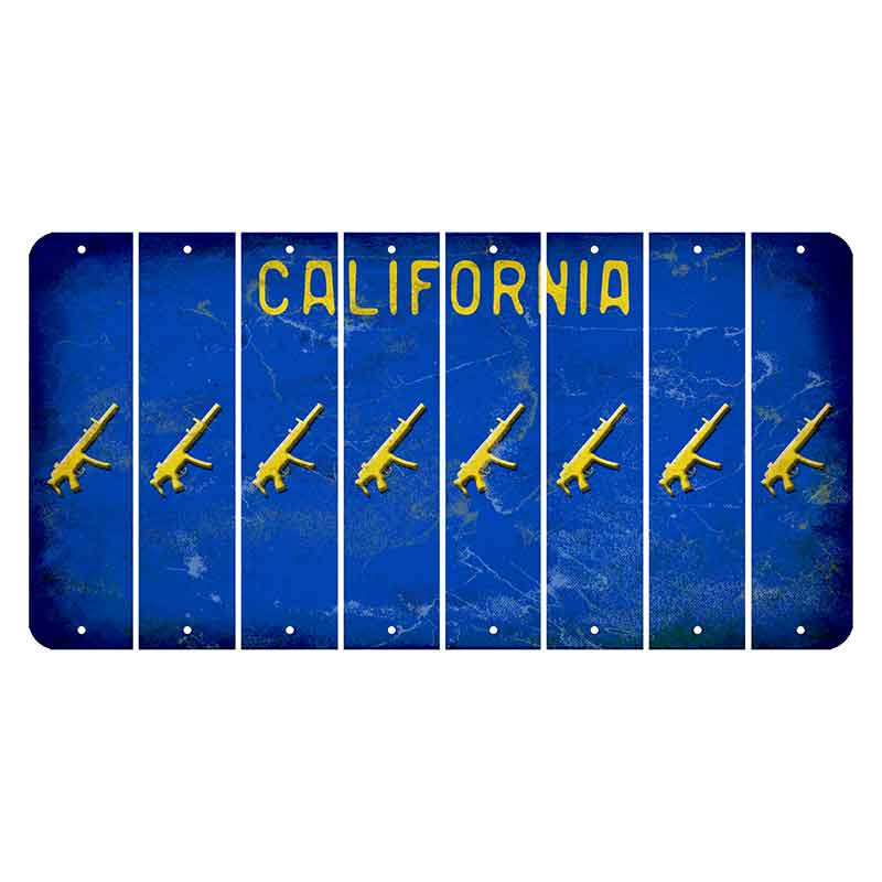 California Blue Cut License Plate Strips (Set of 8)