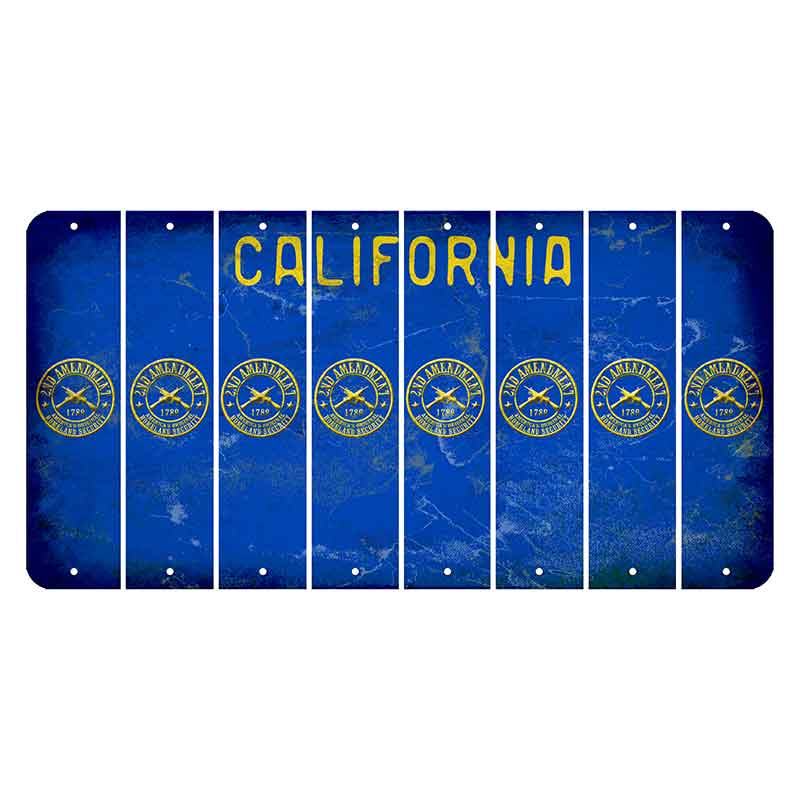 California Blue Cut License Plate Strips (Set of 8)