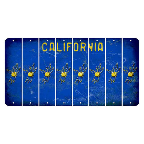 California Blue Cut License Plate Strips (Set of 8)