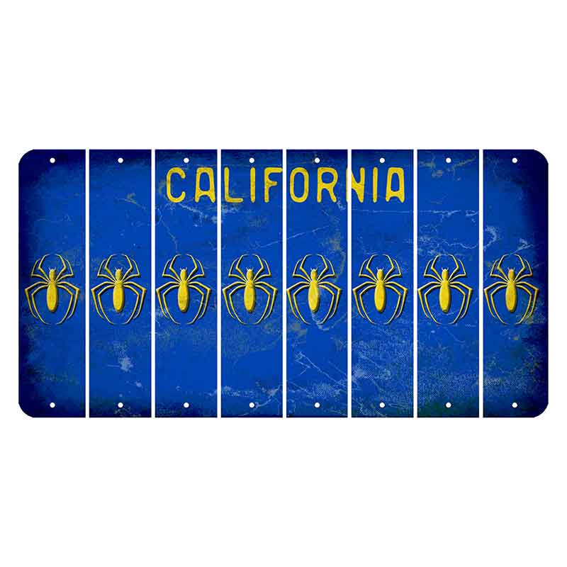 California Blue Cut License Plate Strips (Set of 8)