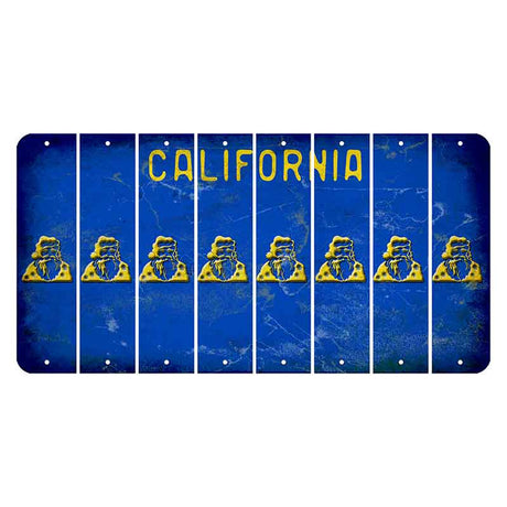 California Blue Cut License Plate Strips (Set of 8)