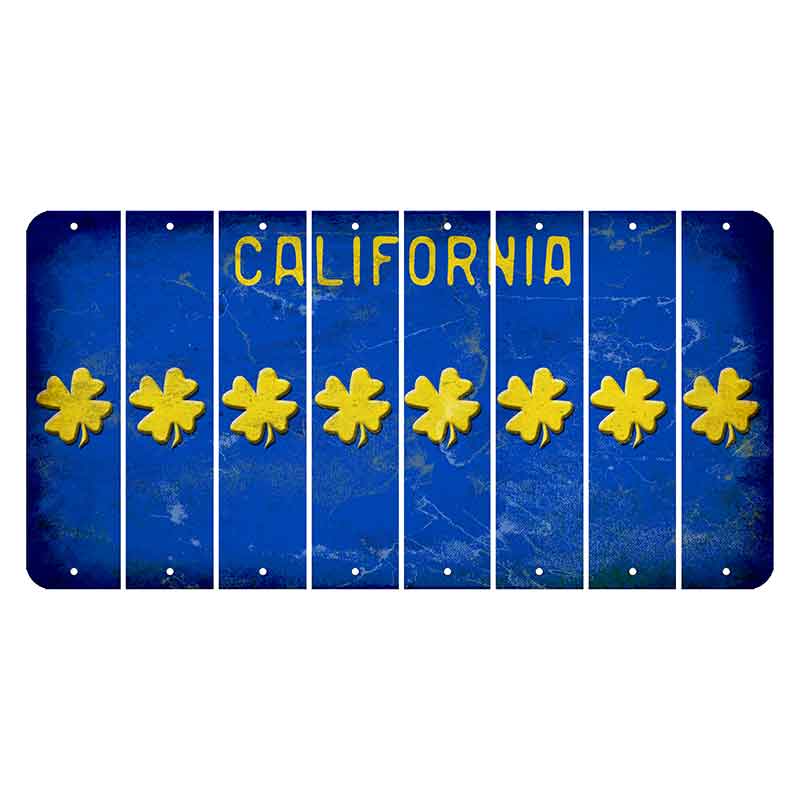 California Blue Cut License Plate Strips (Set of 8)