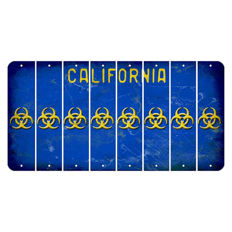 California Blue Cut License Plate Strips (Set of 8)