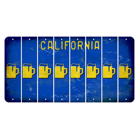 California Blue Cut License Plate Strips (Set of 8)