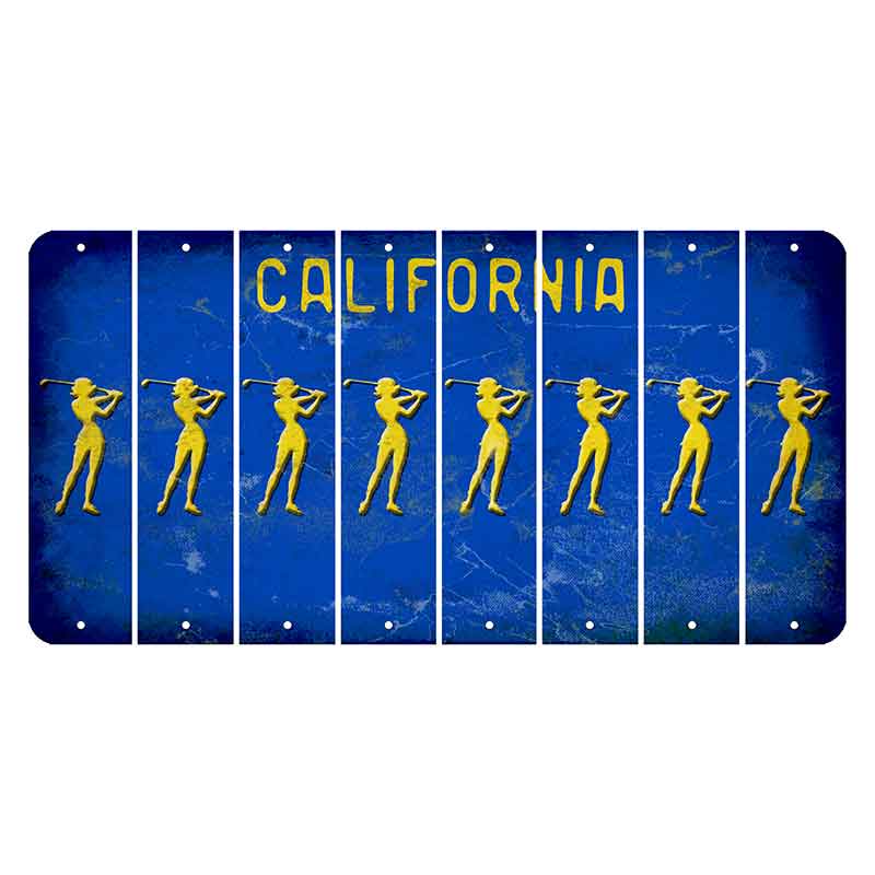 California Blue Cut License Plate Strips (Set of 8)