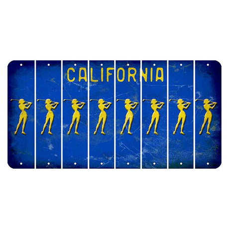 California Blue Cut License Plate Strips (Set of 8)