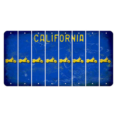 California Blue Cut License Plate Strips (Set of 8)