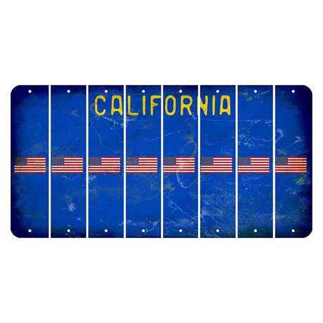 California Blue Cut License Plate Strips (Set of 8)