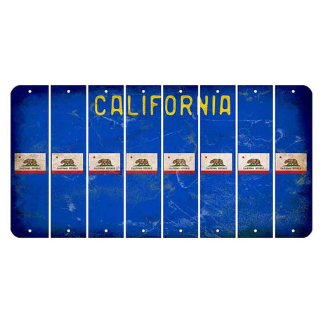 California Blue Cut License Plate Strips (Set of 8)