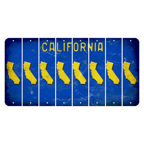 California Blue Cut License Plate Strips (Set of 8)