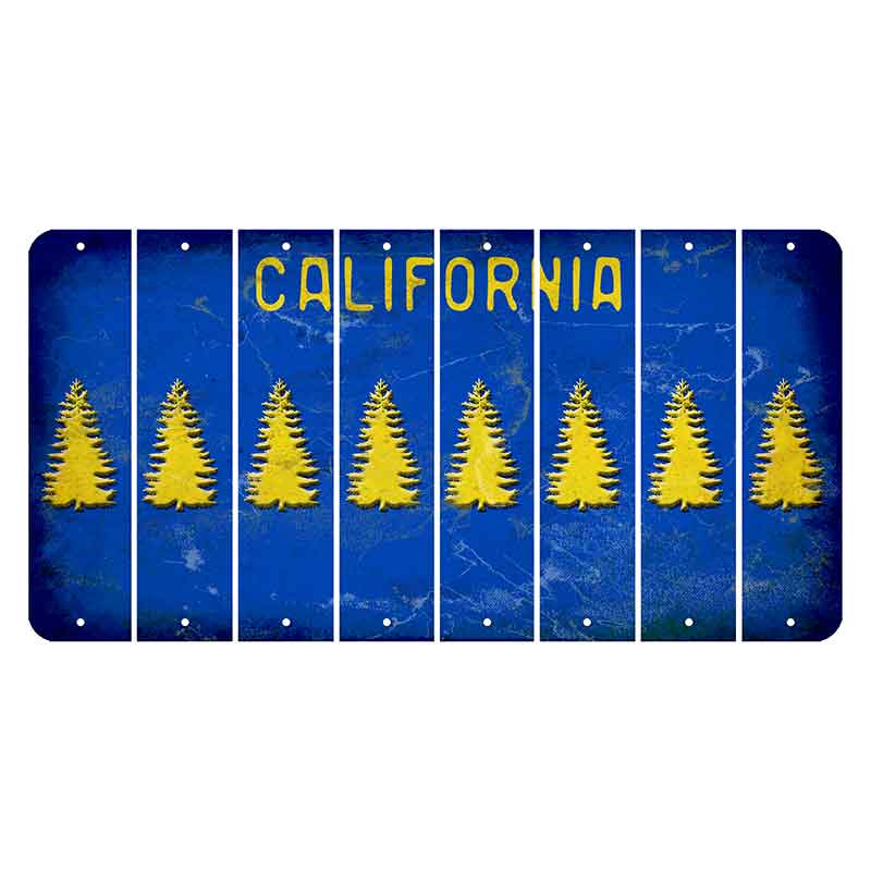 California Blue Cut License Plate Strips (Set of 8)