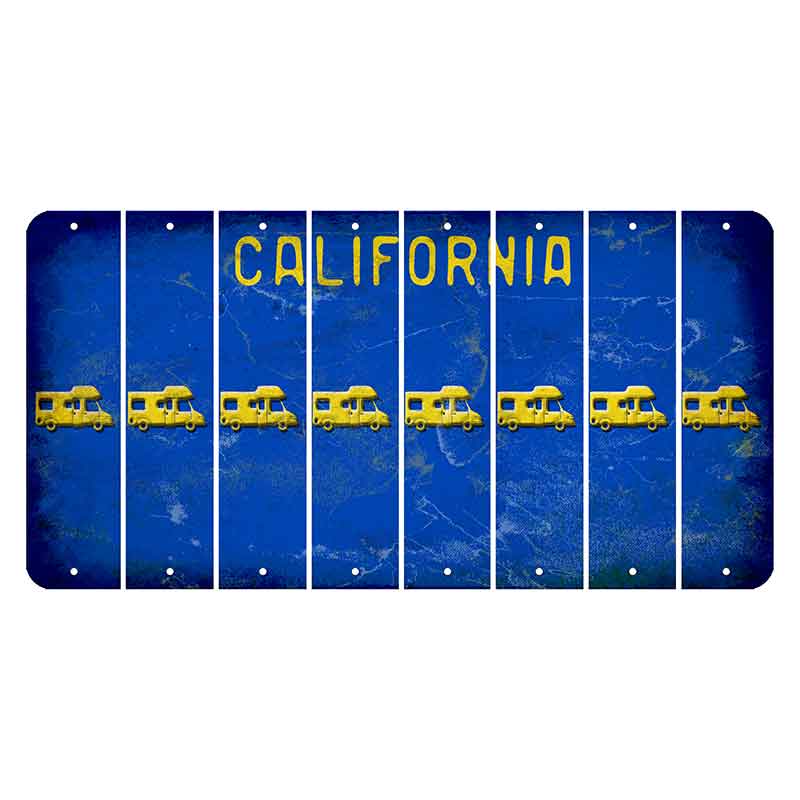 California Blue Cut License Plate Strips (Set of 8)