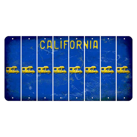 California Blue Cut License Plate Strips (Set of 8)