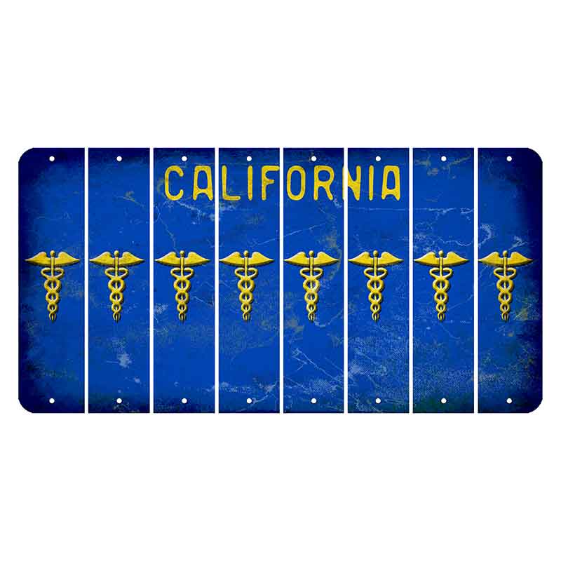 California Blue Cut License Plate Strips (Set of 8)