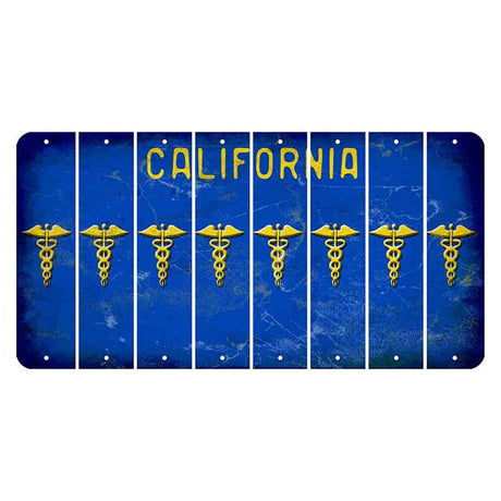 California Blue Cut License Plate Strips (Set of 8)