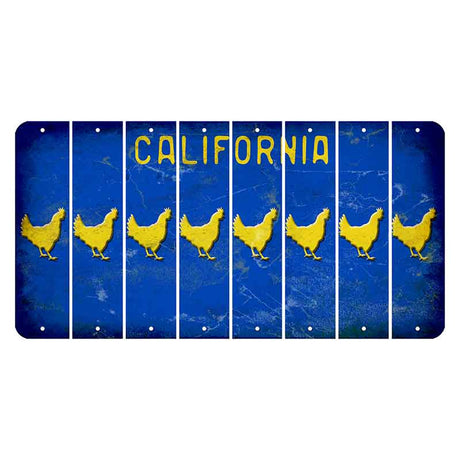 California Blue Cut License Plate Strips (Set of 8)