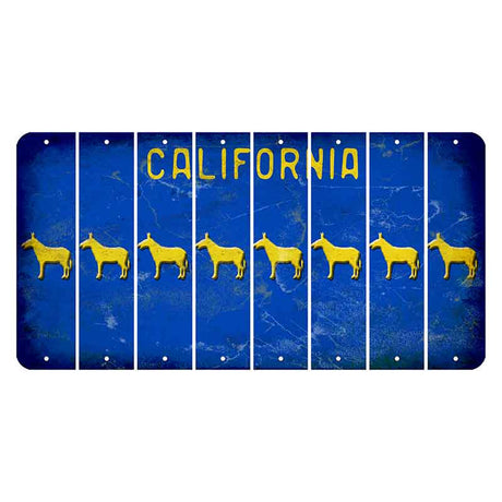 California Blue Cut License Plate Strips (Set of 8)