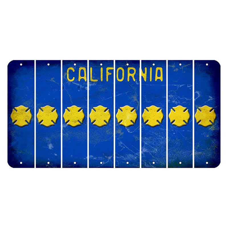 California Blue Cut License Plate Strips (Set of 8)