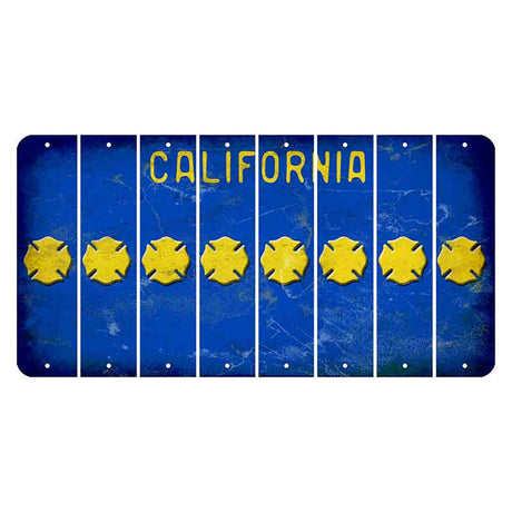 California Blue Cut License Plate Strips (Set of 8)