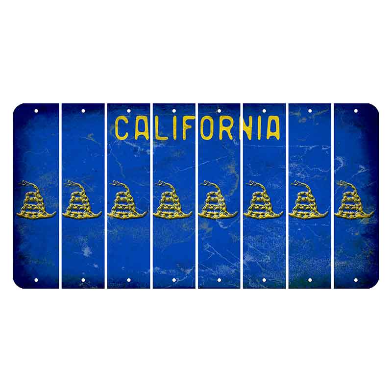 California Blue Cut License Plate Strips (Set of 8)