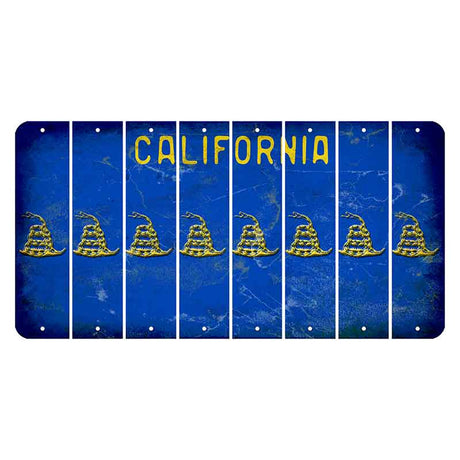 California Blue Cut License Plate Strips (Set of 8)