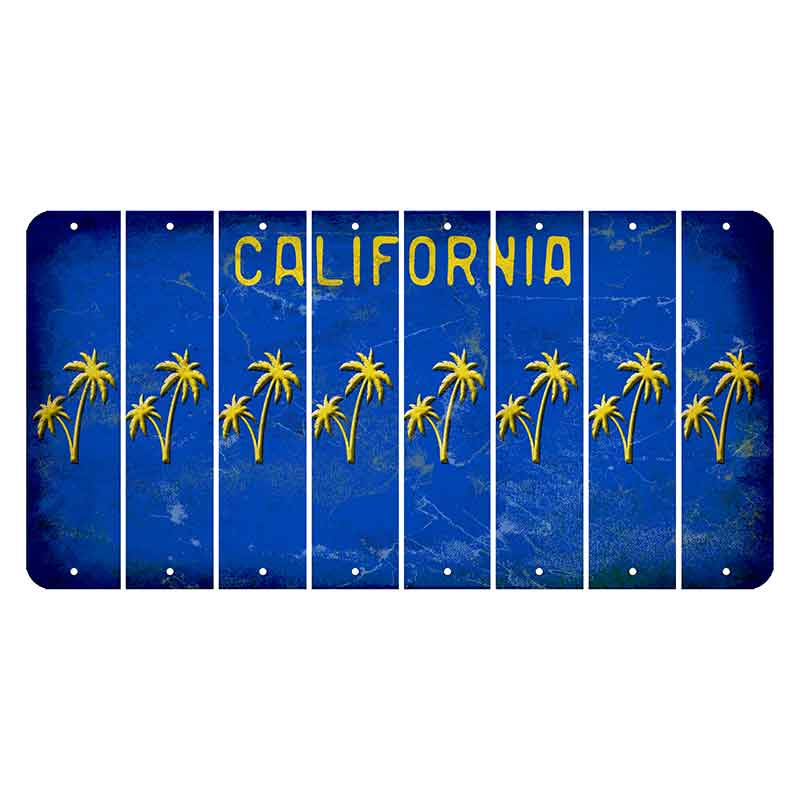 California Blue Cut License Plate Strips (Set of 8)