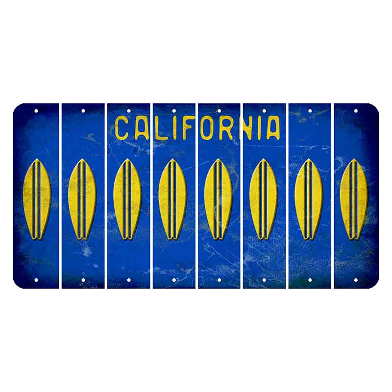 California Blue Cut License Plate Strips (Set of 8)