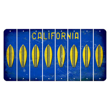 California Blue Cut License Plate Strips (Set of 8)