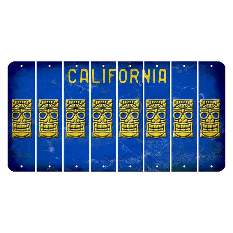 California Blue Cut License Plate Strips (Set of 8)