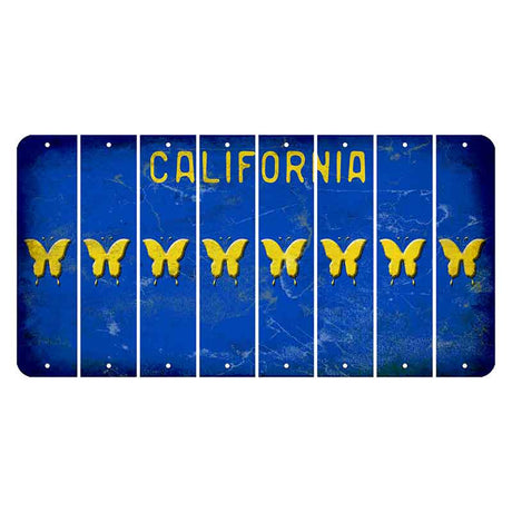 California Blue Cut License Plate Strips (Set of 8)