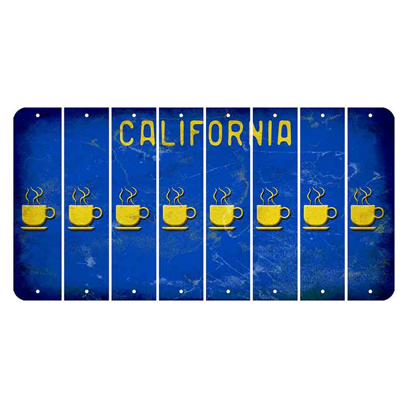 California Blue Cut License Plate Strips (Set of 8)