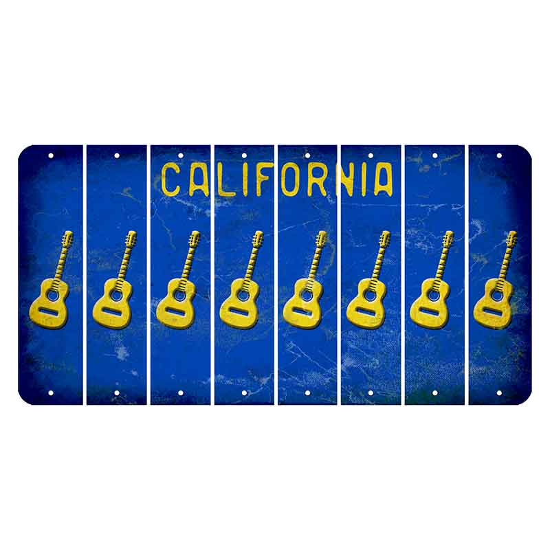 California Blue Cut License Plate Strips (Set of 8)