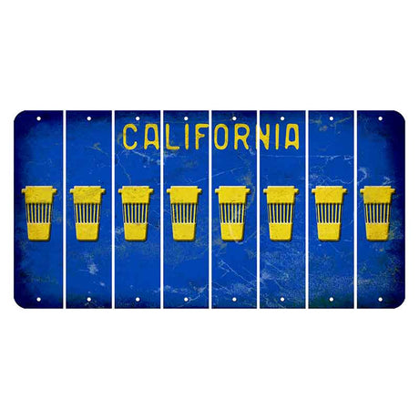 California Blue Cut License Plate Strips (Set of 8)