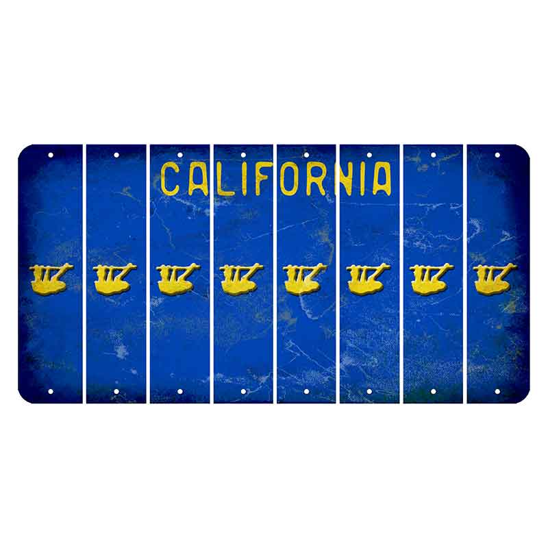 California Blue Cut License Plate Strips (Set of 8)