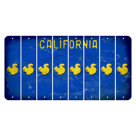 California Blue Cut License Plate Strips (Set of 8)