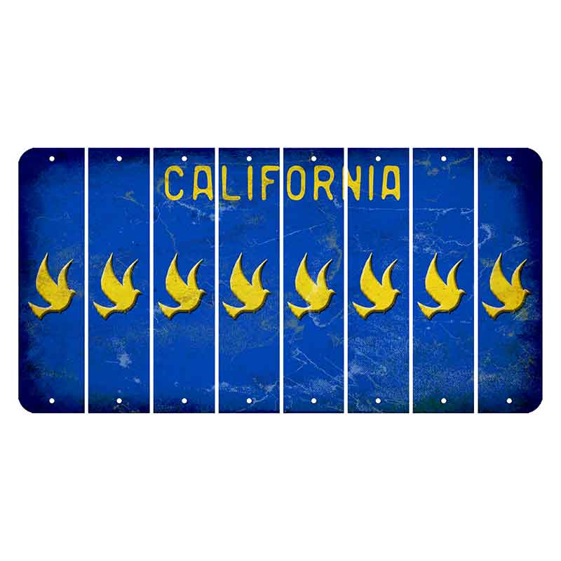 California Blue Cut License Plate Strips (Set of 8)