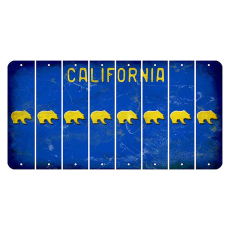 California Blue Cut License Plate Strips (Set of 8)