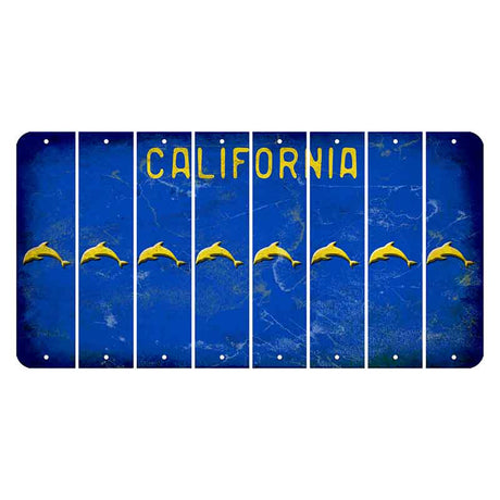 California Blue Cut License Plate Strips (Set of 8)