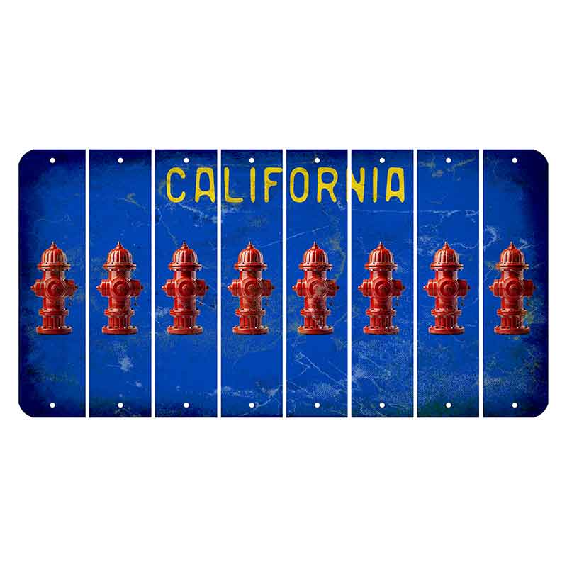 California Blue Cut License Plate Strips (Set of 8)