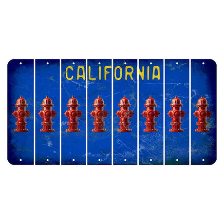 California Blue Cut License Plate Strips (Set of 8)